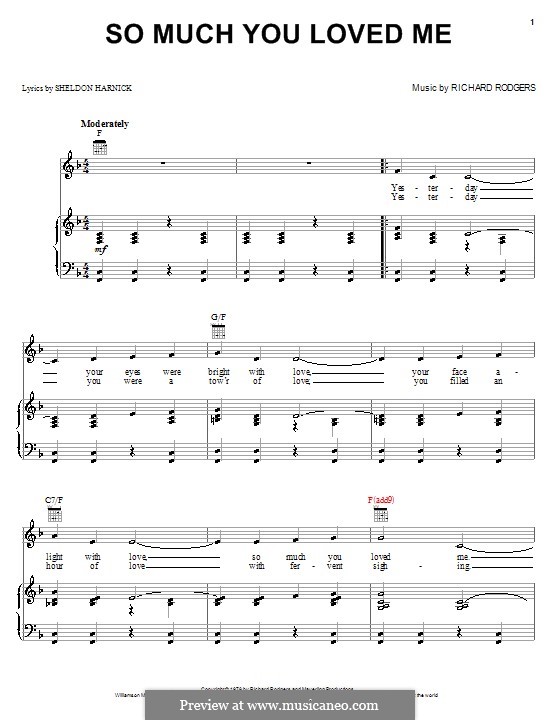 So Much You Loved Me: Für Stimme und Klavier (oder Gitarre) by Sheldon Harnick