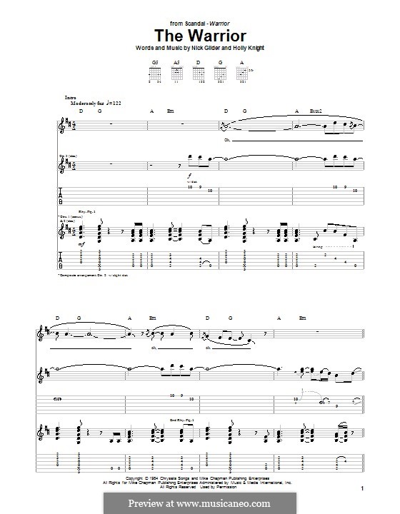 The Warrior (Scandal): Für Gitarre mit Tabulatur by Holly Knight, Nick Gilder