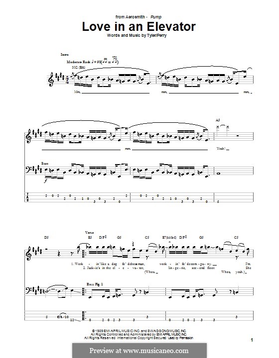 Love in an Elevator (Aerosmith) von J. Perry, S. Tyler auf MusicaNeo