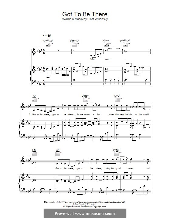 Got To Be There (Michael Jackson): Für Stimme und Klavier (oder Gitarre) by Elliot Willensky