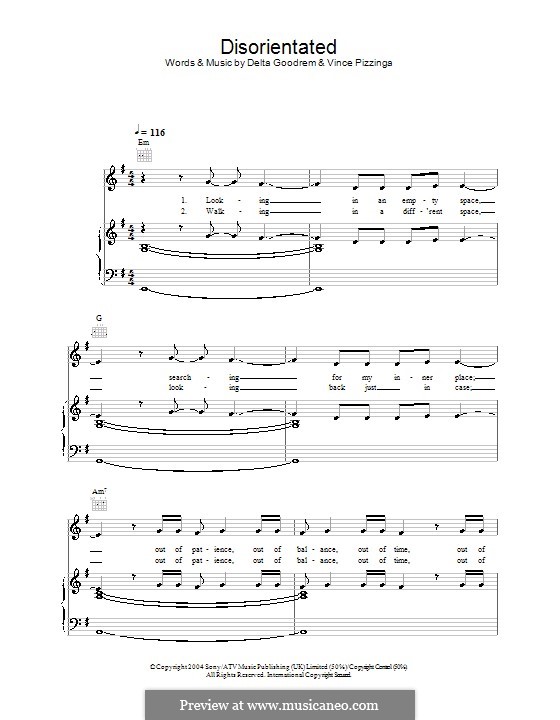 Disorientated: Für Stimme und Klavier (oder Gitarre) by Vince Pizzinga