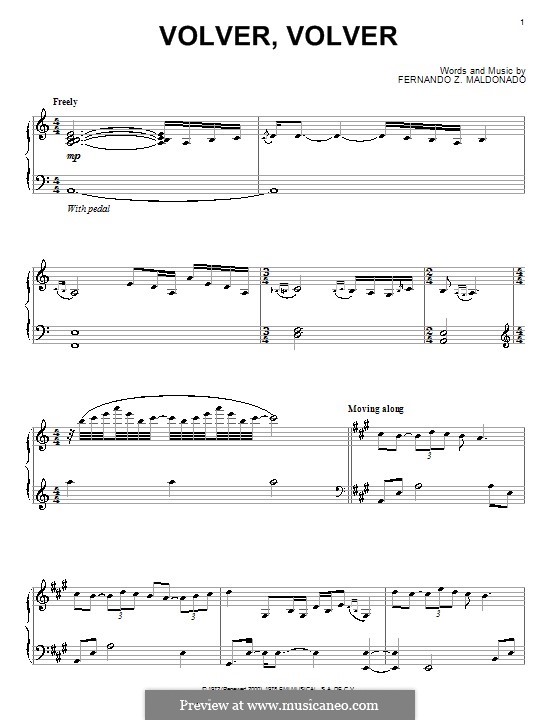 Volver, Volver: Für Klavier by Fernando Z. Maldonado