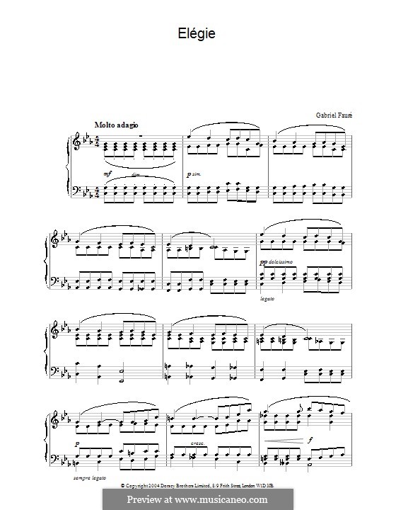 Elegie, Op.24: Für Klavier by Gabriel Fauré