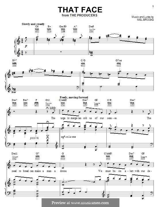 That Face: Für Stimme und Klavier (oder Gitarre) by Mel Brooks