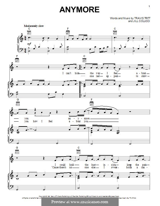 Anymore: Für Stimme und Klavier (oder Gitarre) by Jill Colucci