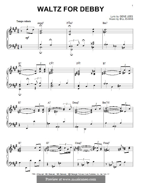 Waltz for Debby: Für Klavier by Bill Evans