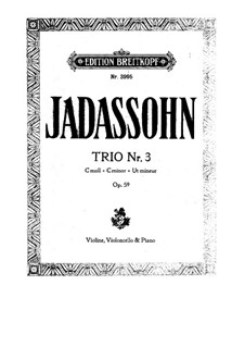 Klaviertrio Nr.3, Op.59: Klaviertrio Nr.3 by Salomon Jadassohn