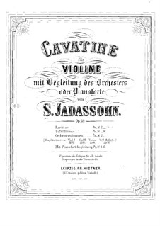 Cavatine für Violine und Orchester (oder Klavier), Op.69: Cavatine für Violine und Orchester (oder Klavier) by Salomon Jadassohn