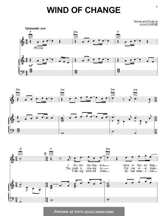 Wind of Change (Scorpions) von K. Meine Noten auf MusicaNeo