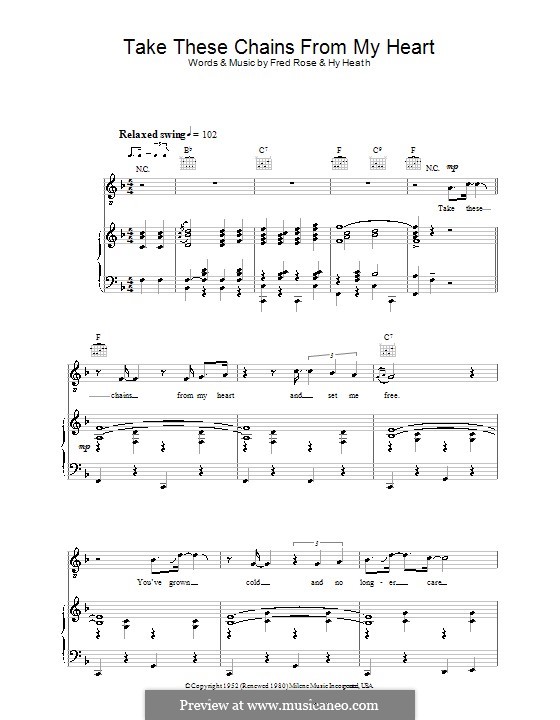 Take These Chains From My Heart Von F Rose H Heath Noten Auf
