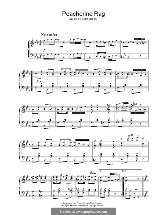 Peacherine Rag: Für Klavier by Scott Joplin