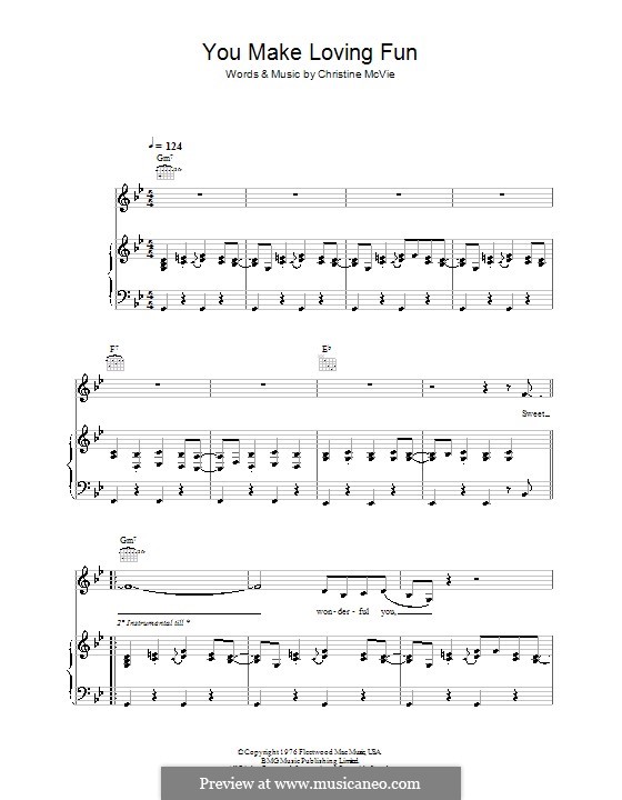 You Make Loving Fun (Fleetwood Mac): Für Stimme und Klavier (oder Gitarre) by Christine McVie