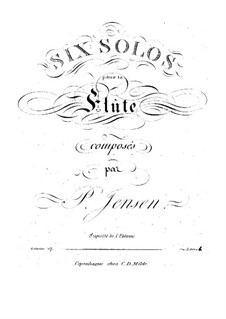 Sechs Solos für Flöte, Op.17: Sechs Solos für Flöte by Niels Peter Jensen