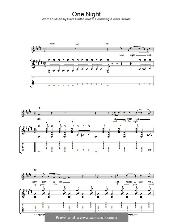 One Night (Elvis Presley): Für Gitarre mit Tabulatur by Anita Steiman, Dave Bartholomew, Pearl King