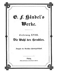 Die Wahl des Herakles, HWV 69: Vollpartitur by Georg Friedrich Händel