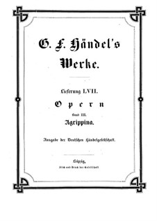 Agrippina, HWV 6: Vollpartitur by Georg Friedrich Händel