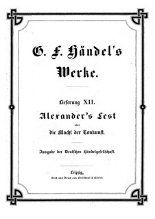 Alexander's Fest oder die Macht der Tonkunst, HWV 75: Vollpartitur by Georg Friedrich Händel