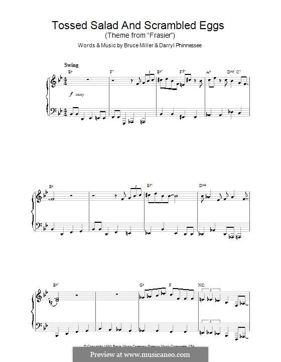 Tossed Salad and Scrambled Eggs (theme from Frasier): Für Klavier by Bruce Miller