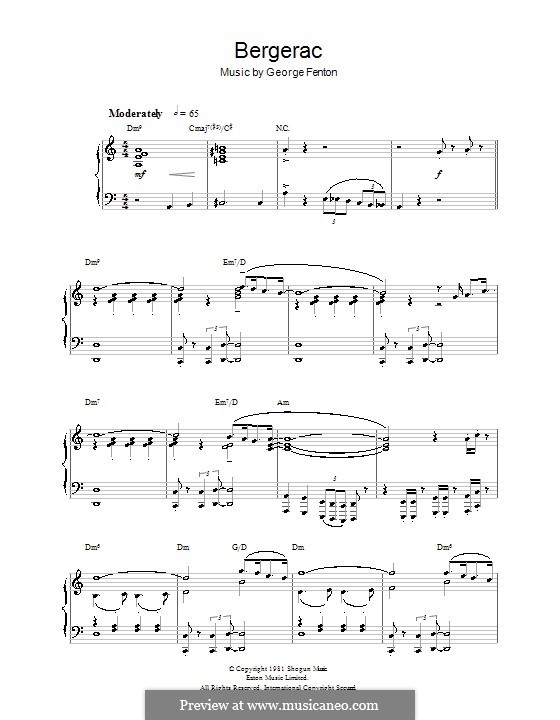 Theme from Bergerac: Für Klavier by George Fenton
