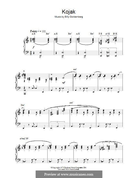 Theme from Kojak: Für Klavier by Billy Goldenberg