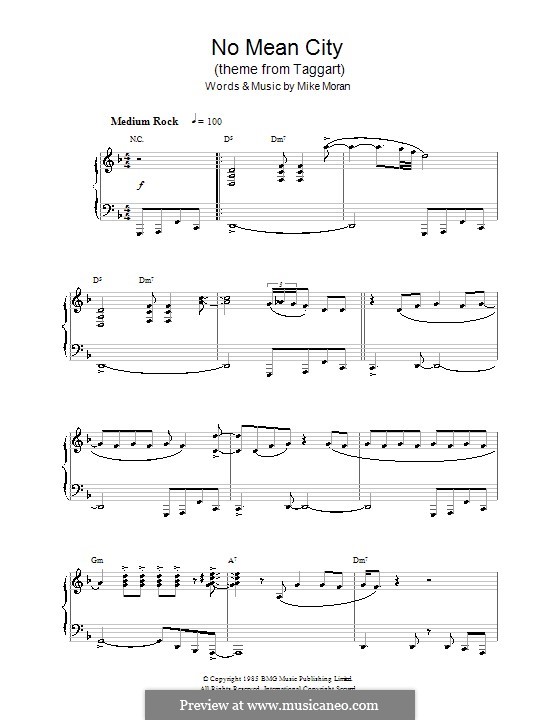 No Mean City (theme from Taggart): Für Klavier by Mike Moran