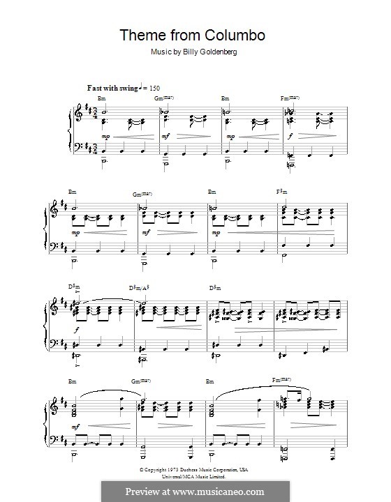 Theme from Columbo: Für Klavier by Billy Goldenberg