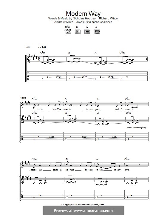 Modern Way (Kaiser Chiefs): Für Gitarre mit Tab by Andrew White, James Rix, Nicholas Baines, Nicholas Hodgson, Charles Wilson