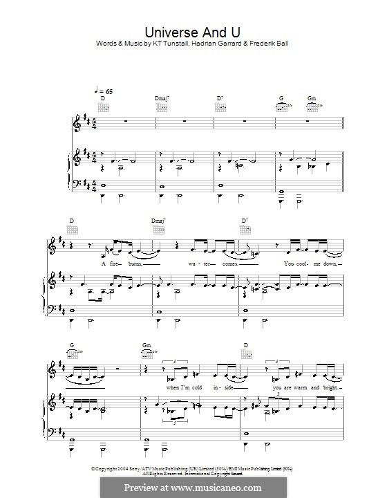 Universe and U: Für Stimme und Klavier (oder Gitarre) by Pleasure, Frederik Ball, Hadrian Garrard