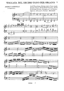 Toccata del Decimo Tono per Organo: Toccata del Decimo Tono per Organo by Andrea Gabrieli