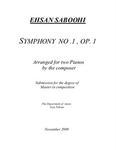 Symphony No.1, Op.1: Symphony No.1 by Ehsan Saboohi