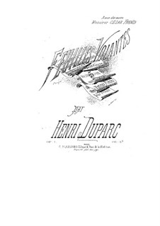 Feuilles volantes, Op.1: Feuilles volantes by Henri Duparc