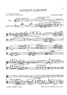 Meditation für Bratsche, Cello und Klavier: Vollpartitur, Stimmen by Riccardo Drigo