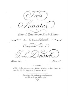 Drei Sonaten für Klavier Trio, Op.24: Drei Sonaten für Klavier Trio by Jan Ladislav Dussek