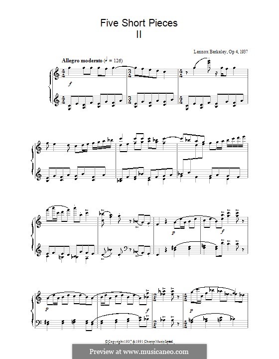 Five Short Pieces, Op.4: Stück Nr.2 by Lennox Berkeley