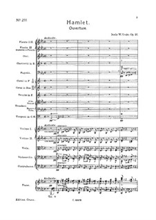 Hamlet. Ouvertüre, Op.37: Vollpartitur by Niels Wilhelm Gade