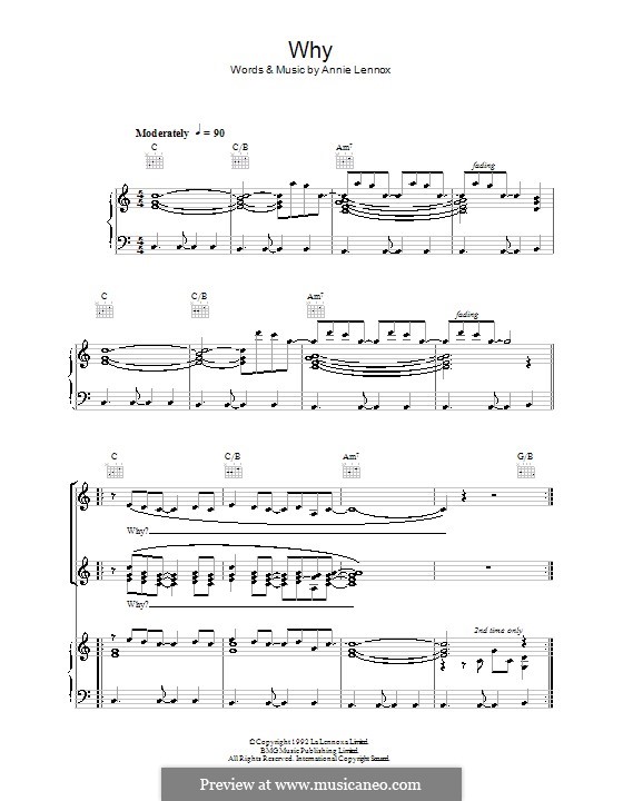 Why: Für Stimme und Klavier (oder Gitarre) by Annie Lennox