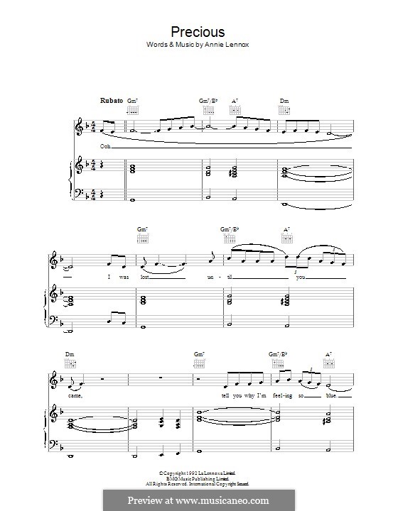 Precious: Für Stimme und Klavier (oder Gitarre) by Annie Lennox