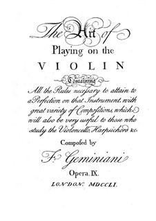 Die Kunst der Violine, Op.9: Die Kunst der Violine by Francesco Geminiani