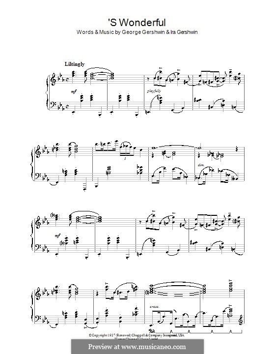 'S Wonderful: Für Klavier by George Gershwin