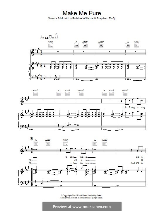 Make Me Pure: Für Stimme und Klavier (oder Gitarre) by Stephen Duffy
