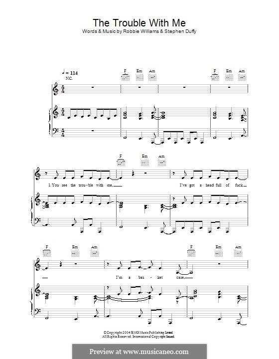 The Trouble with Me: Für Stimme und Klavier (oder Gitarre) by Stephen Duffy