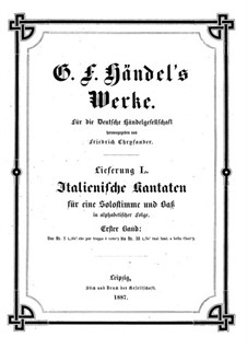 Inalienische Kantaten: Buch I by Georg Friedrich Händel