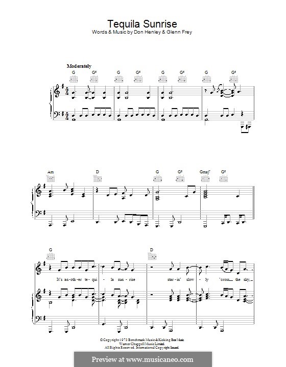 Tequila Sunrise (The Eagles) von D. Henley, G. Frey Noten auf MusicaNeo