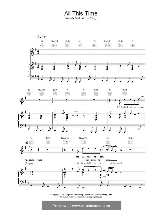 All This Time: Für Stimme und Klavier (oder Gitarre) by Sting