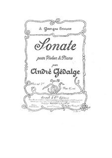 Sonate für Violine und Klavier in G-Dur, Op.12: Sonate für Violine und Klavier in G-Dur by André Gedalge