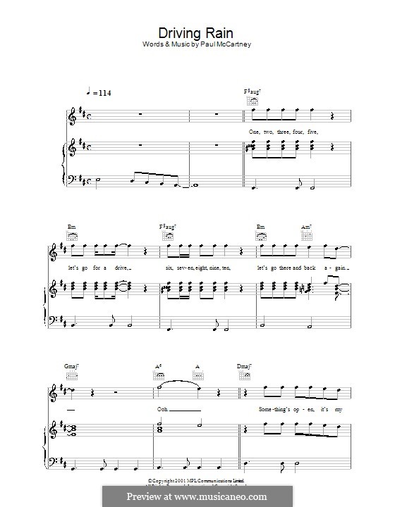 Driving Rain: Für Stimme und Klavier (oder Gitarre) by Paul McCartney