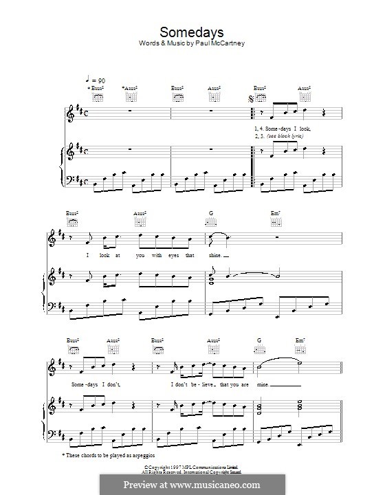 Somedays: Für Stimme und Klavier (oder Gitarre) by Paul McCartney