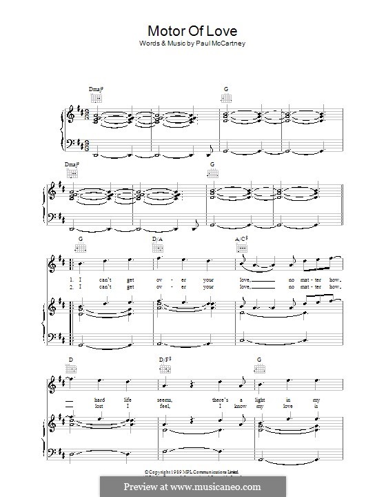 Motor of Love: Für Stimme und Klavier (oder Gitarre) by Paul McCartney