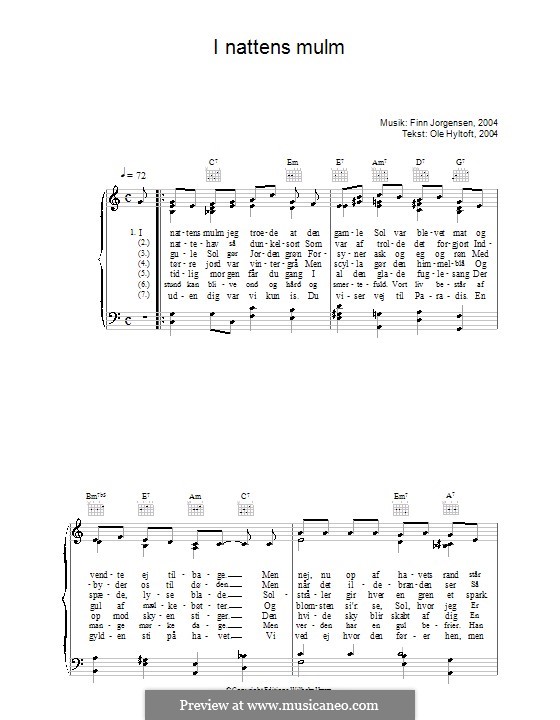 I Nattens Mulm: Für Stimme und Klavier (oder Gitarre) by Finn Jørgensen