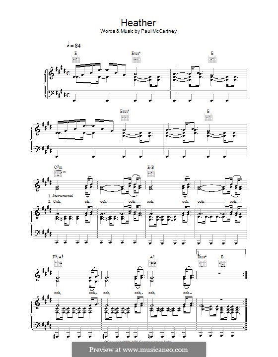 Heather: Für Stimme und Klavier (oder Gitarre) by Paul McCartney